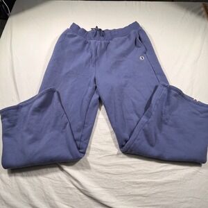 Champion Sweatpants Women M Blue Pre-Owned Wide Leg Fleece